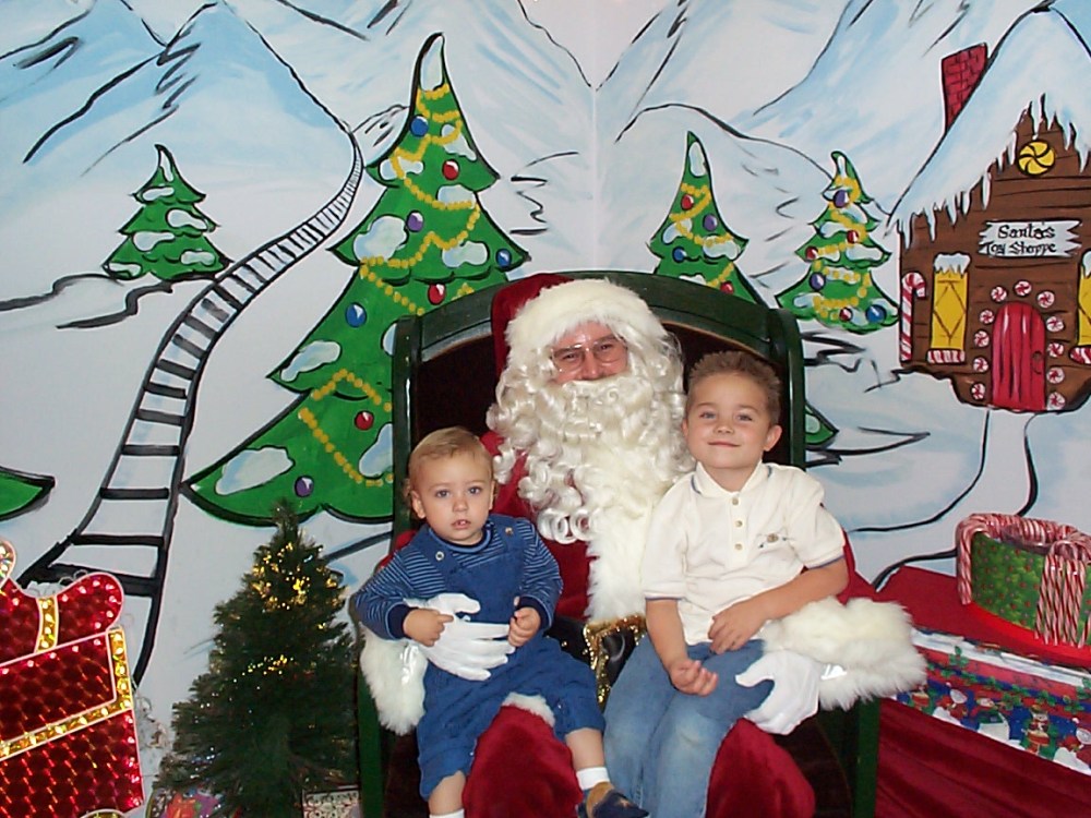 Isaac and Jacob with Santa December 2005